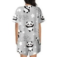 thumbnail image 3 of Kdxio PandasBetween Clouds and Stars Print Pajamas Sets for Women Short-Sleeved Pjs with Lounge Shorts Two Piece Sleepwear S-4XL, 3 of 8