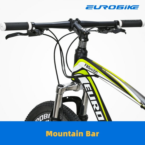 VTT, Eurobike X1 VTT 27,5 pouces pour homme, cadre 17 pouces, 21 vitesses,  freins à double disque, vélo adulte jaune 