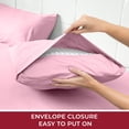 thumbnail image 4 of Mellanni 4-Piece Iconic King Bedsheet Set - Microfiber, 16" Deep Pocket, Cooling, Wrinkle, Fade, Stain Resistant, Pink, 4 of 7