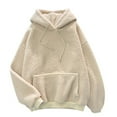 thumbnail image 3 of Women's Cute Casual Solid Color Hooded Thickened Autumn Winter Comfortable Warm Sweatshirt Jacket Extra Long Zipper Hoodie Long Tunic Sweatshirt Casual Sweatshirt for Women Fall Light Sweatshirts, 3 of 3
