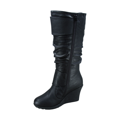 thumbnail image 3 of Women's Fashion Zip Knee High Boots Casual Wedge Heel Winter Shoes ( Black, 5.5), 3 of 5