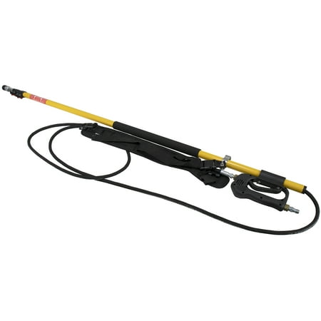Erie Tools® TW18B 18' Yellow Fiberglass Telescoping Wand 3800 PSI with Adjustable Support Belt and 13