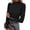 Black, variant on PRETTYGARDEN Women's Ribbed Mock Neck Long Sleeve Tops | Slim Fitted T-Shirts, Soft Stretch, Decorative Buttons, Going Out Work Casual Wear, Fall Outfits Layering Winter Clothes
