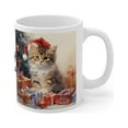 thumbnail image 4 of Coffee Mug 11oz, Merry Christmas Cat Lover Mug, Kitty Claus Costume Tea Cup, 4 of 8