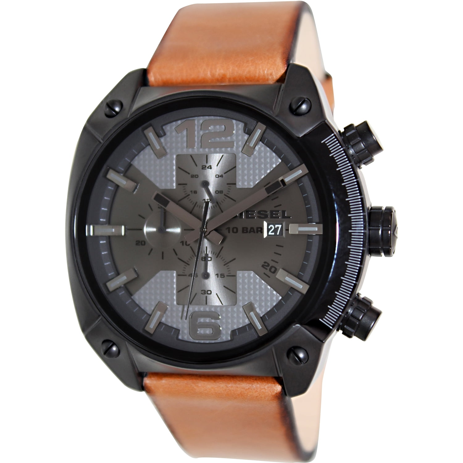 Diesel Men's Overflow DZ4317 Bronze Leather Quartz Watch Walmart