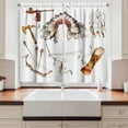 thumbnail image 2 of Ambesonne Ethnic Kitchen Curtains, Chef Old Feather, 55"x45", Marigold Beige, 2 of 3