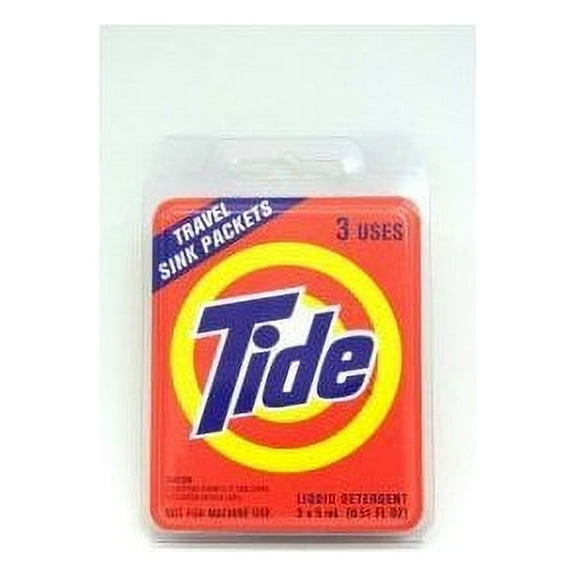 Tide Liquid Detergent Travel Sink Packets 3 ea
