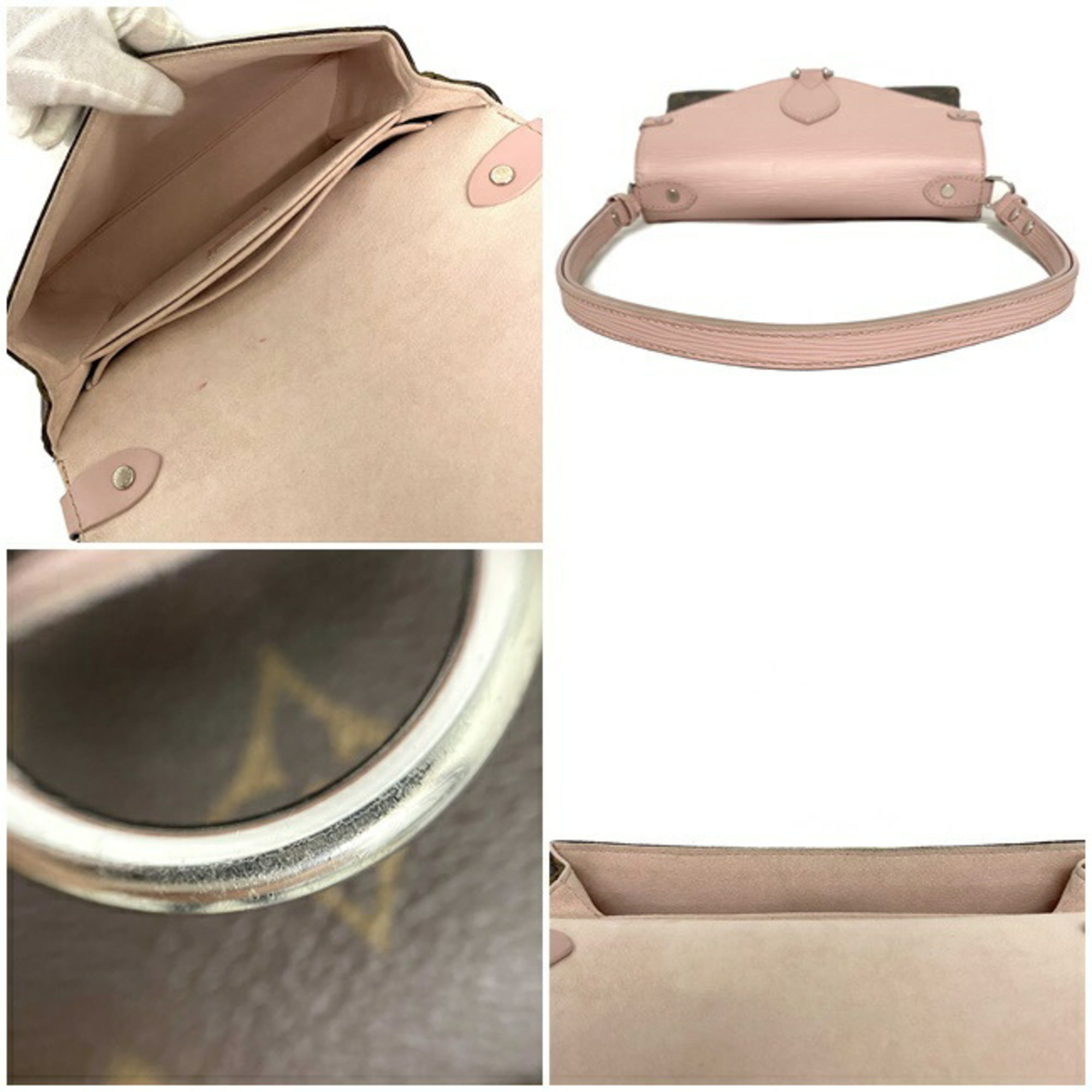 Louis Vuitton Grenelle PM Epi Handbag M53694 Leather Rose Ballerine 2Way Pink