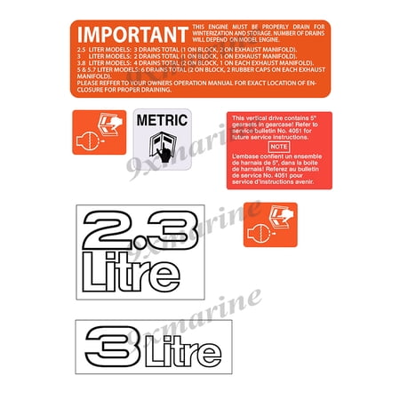 OMC Cobra and King Cobra Remastered Engine Sticker 2.3 and 3 litre