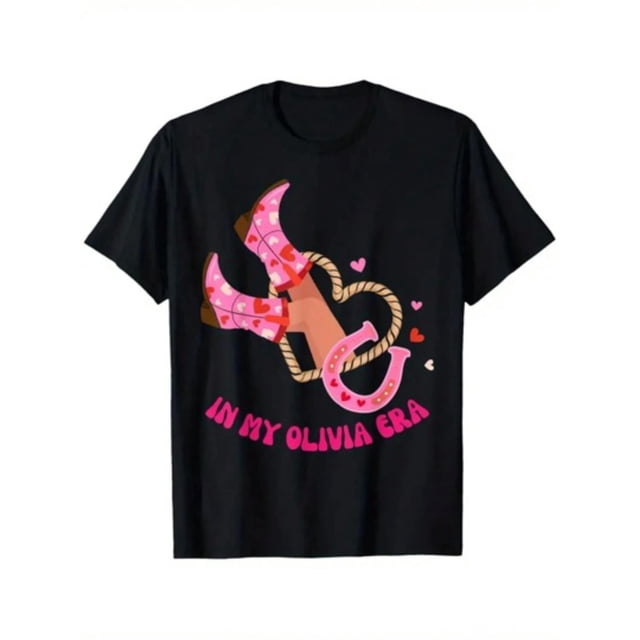 Groovy In My Olivia Era For Boys Girls T-Shirt, Boy's 100% Cotton Crew Neck T Shirt For Summer, Casual Short Sleeve Tee - Perfect Holiday Gifts, Birthday Party Gifts, Back To School Gifts For Youngst