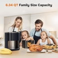 thumbnail image 3 of 12-in-1 Air Fryer 6.34 Qt, Digital Preset Airfryer with Visible Window, Nonstick and Dishwasher-Safe Basket, Air Fry, Roast, Bake, Dehydrate, Fries, 1700W, Black, 3 of 9