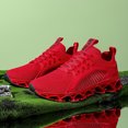thumbnail image 4 of Men's Breathable Knit Blade-Sole Sneakers, Lightweight Lace-Up Athletic Shoes with Shock Absorption for Running, Gym, and Casual Streetwear, 4 of 10