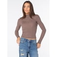 thumbnail image 6 of Celebrity Pink Women's and Women's Plus Long Sleeve Mockneck Sweater Top, Sizes XS-4X, 6 of 11