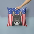 thumbnail image 2 of Caroline's Treasures BB2157PW1414 American Flag and French Bulldog Fabric Decorative Pillow , 14Hx14W, multicolor, 2 of 4