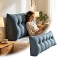 thumbnail image 2 of Headboard Pillow Triangular Bedside Cushion Bed Sofa Backrest Support Reading Pillow, Headboard Pillow for Sitting Up Reading or Working, 2 of 4
