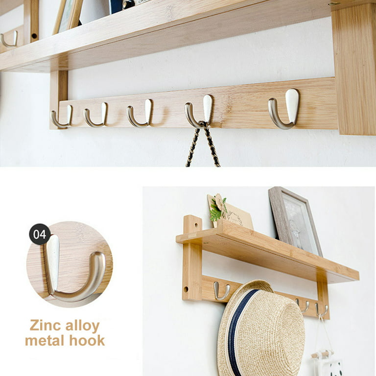 Entryway Wall Mount Coat Rack Storage Shelf Cubby Organizer Hooks for  Living Room by Jooan