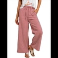 thumbnail image 1 of Pantalones Palazzo de Pierna para Mujer, Cintura Alta, con Cordón, Informales, Holgados, con Bolsillos, para Verano y Otoño. Rojo XXL, 1 of 10