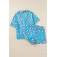 thumbnail image 5 of Women's Green Flower Print Short Sleeve Shirt Pajamas Set, 5 of 12
