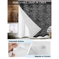 thumbnail image 5 of No Hook Shower Curtain with Snap-in Liner, Black Flowers Waterproof Fabric Bathroom Curtains, Spring Floral Farmhouse Retro Art Bath Curtains & Mesh Top Window Narrow 36"x78", 5 of 9