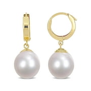 Everly 10 - 11mm Drop South Sea Pearl Drop 14kt Yellow Gold Huggie Earrings