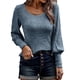 thumbnail image 2 of Women Top, Breathable Knitted U Neck Women Pullover Sweater Lantern Long Sleeve For Girls For Travel ANGGREK Otros, 2 of 6