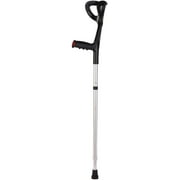 Lightweight Forearm Crutch, Aluminum Walking Stick,Height Adjustable, Ergonomic Handle with Comfortable Grip(Silver)