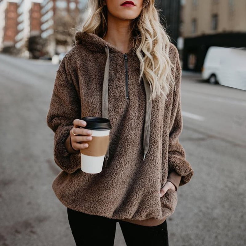 fluffy pullover sweatshirt
