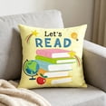 thumbnail image 6 of Throw Pillow Cover,Reading Topic Pattern Soft Washable with Hidden Zipper for Living Room Bedroom Term Begin Gift, 6 of 9