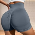 thumbnail image 4 of OSOLU Women Yoga Workout Shorts Push Up Sports Soft Tummy Control Workout Athletic Gym Bottoms Blue M, 4 of 4