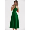 thumbnail image 3 of Eternatastic Women's Corset Dress Sleeveless Split Flowy Midi Dress French Style Spaghetti Strap Beach Vacation Dress S Green, 3 of 5