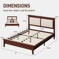 thumbnail image 7 of Lifezone Queen Solid Wood Platform Bed Frame, White Vertical Striped Upholstered Headboard with LED Light, Noise-Free, Reddish Brown, 7 of 7