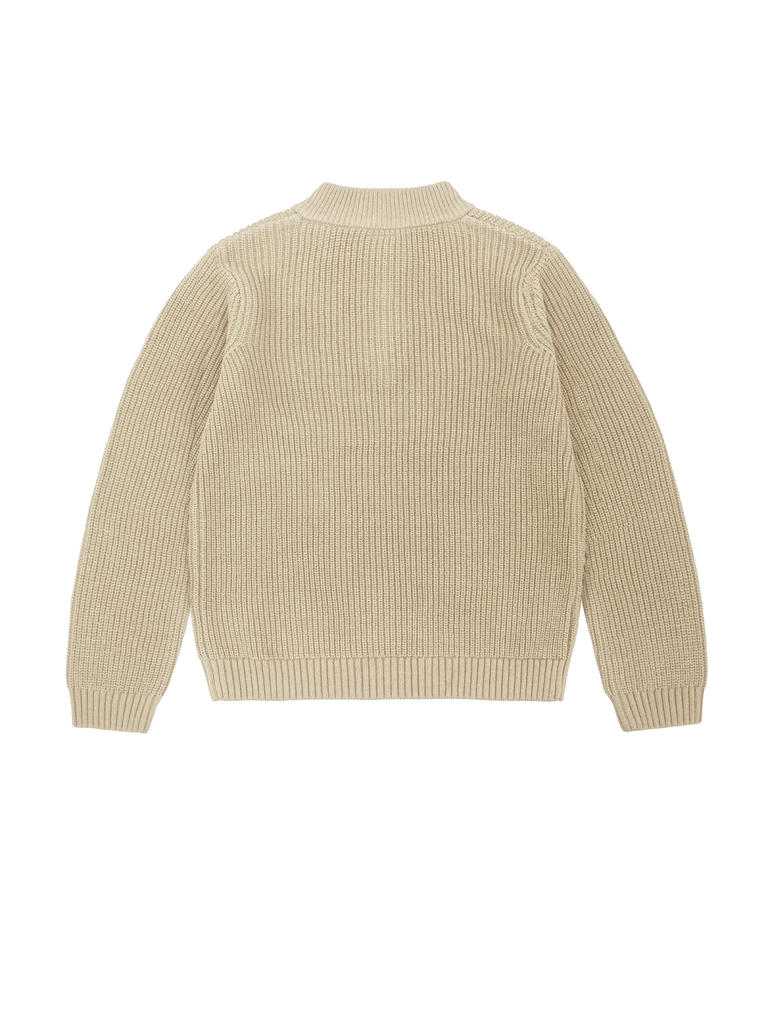 Wonder Nation Boys Quarter Zip Sweater with Long Sleeves, Sizes 4-18