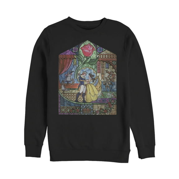 Men's Beauty and the Beast Stained Glass  Sweatshirt Black Medium