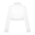 thumbnail image 5 of YONGHS Girls Satin Long Sleeve Bolero Shiny Rhinestone Kids Shrug Dress Coat for Special Occasion White 10, 5 of 7