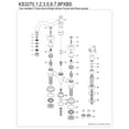 thumbnail image 6 of Kingston Brass KS3272PXBS Restoration Bridge Kitchen Faucet with Brass Side Sprayer, Polished Brass, 6 of 8