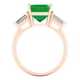 thumbnail image 4 of 3ct asscher cut green emerald 18k rose gold 3 stone Bridal Wedding Engagement Promise Anniversary Ring for Women size 5.75, 4 of 7