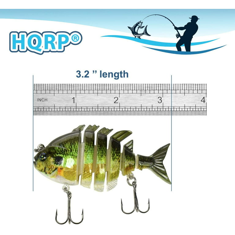 HQRP Sunfish Fishing Lure Fish Crank Bait Topwater Multi-Section Swimbait  Tackle