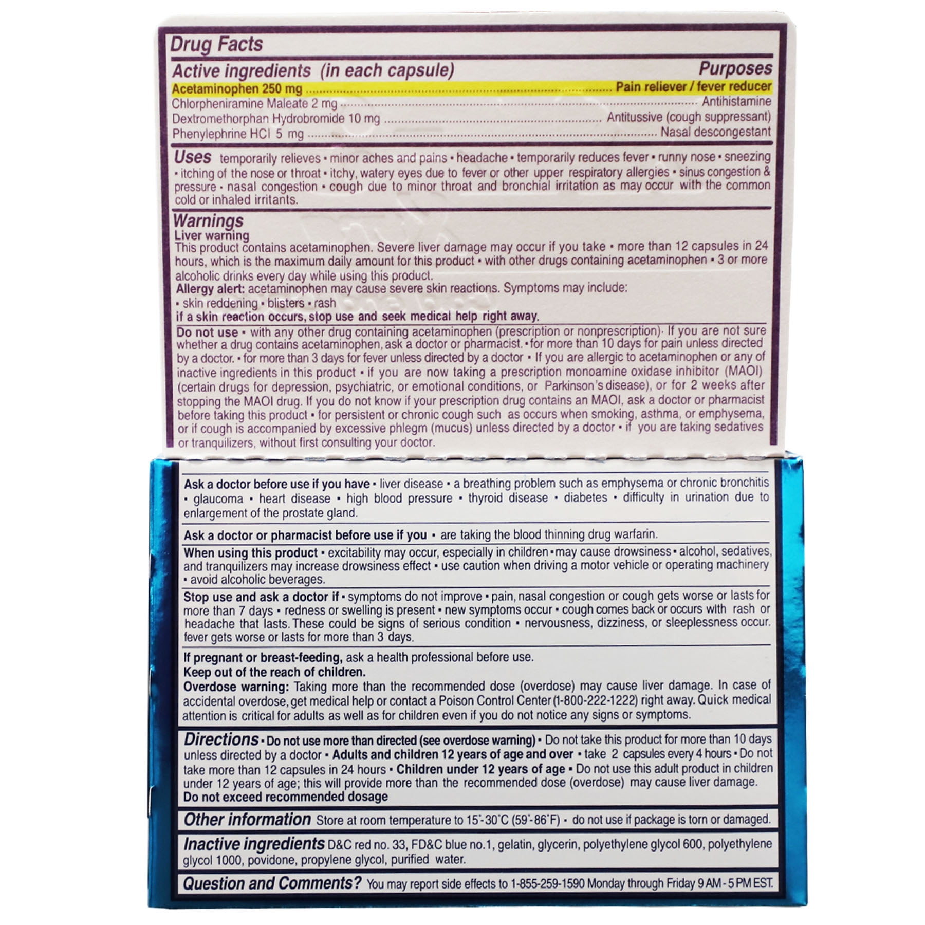 XL-3 Xtra Cold And Cough Capsules, 12 ct