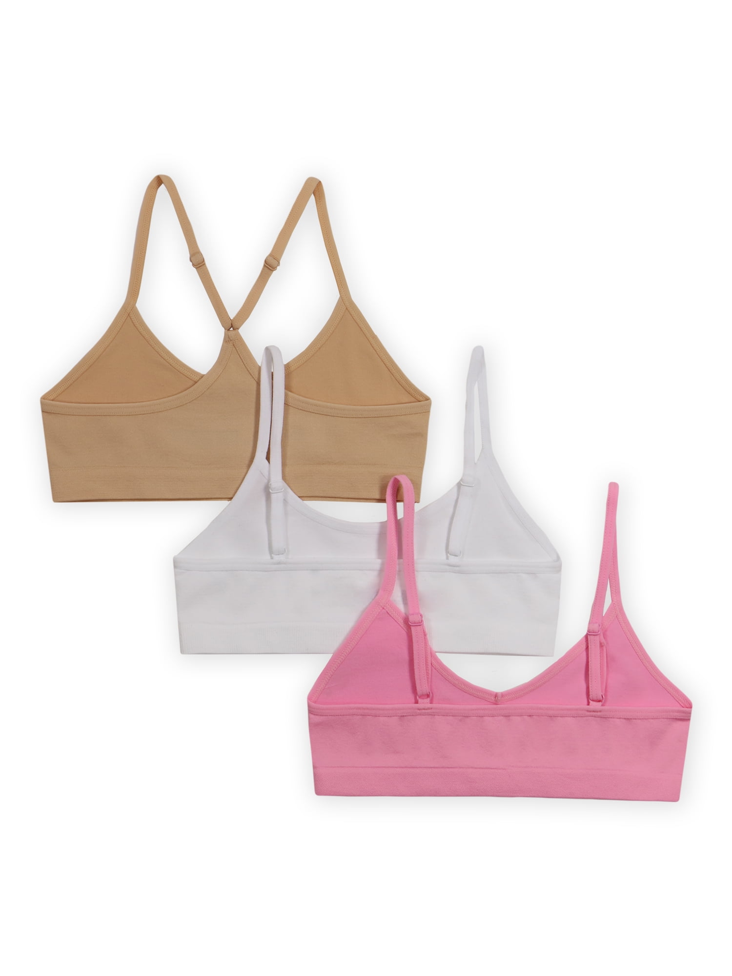 Wonder Nation Girls Multi-Style Bra, 3-Pack, Sizes XS-2XL