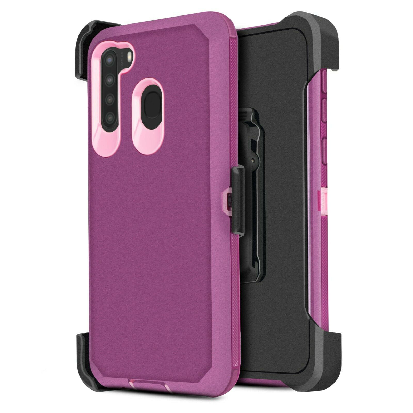 for Samsung Galaxy A21 Phone Case Dual Layer Full-Body Rugged Clear