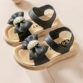 thumbnail image 2 of Quealent Little Kid Girls Sandal Kids Shoes Slides Fashion Kids Children Girls Spring Flower Strap Princess Dance Party Dress Girls Jelly Sandals Size 9 Black 10, 2 of 3