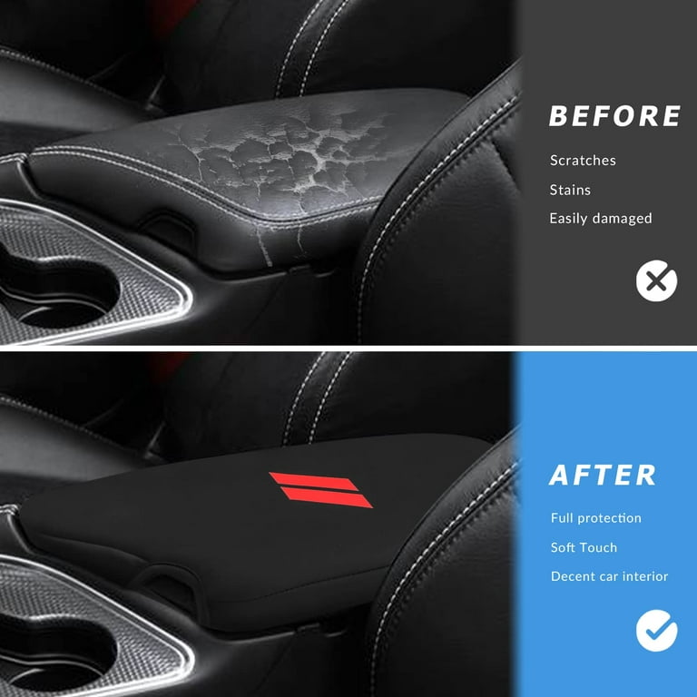 INTGET Car Center Console SR25 Cover for 2022 2020 Dodge Challenger  Accessories 2019 2018 2017 2016 2015 Neoprene Challenger Armrest Cover  Interior Console Lid Protector Cushion Pad Dog Seat Cover 