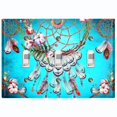 thumbnail image 1 of Metal Light Switch Plate Cover Beaded Feather Dreamcatcher Teal DRM005, 1 of 13