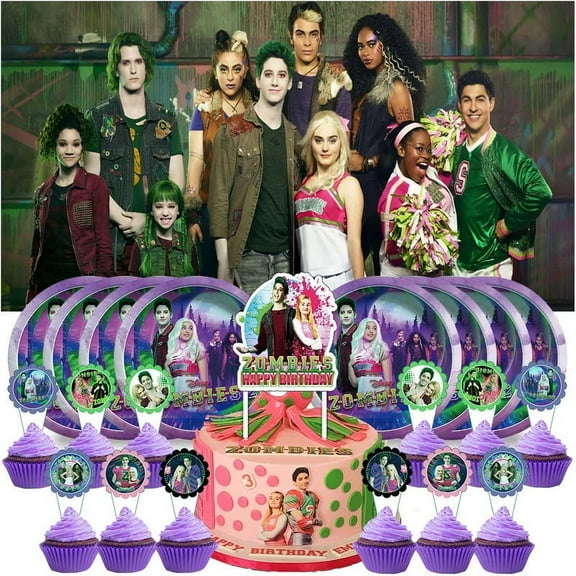 Zombie Birthday Supplies Plates Decorations Decor Backdrop Banner Cake Topper Fans