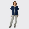 thumbnail image 3 of SPECTRUM UNIFORMS Scrub Tops Tunic Tops with Snap Front Women V-Neck Soft Fabric Ideal for Medical Professionals, Hospital and Lab Work Wear Navy Blue, 3 of 5