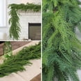 thumbnail image 3 of 9FT Christmas Norfolk Pine Garland–Artificial Real Touch Christmas Decoration for Fireplace, mantle, Stairs. Realistic Cedar Garland, 3 of 7