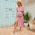 thumbnail image 4 of Maternity Dress Women's Off Shoulder Split A Line Casual Maxi Dress Photography Dress, 4 of 5