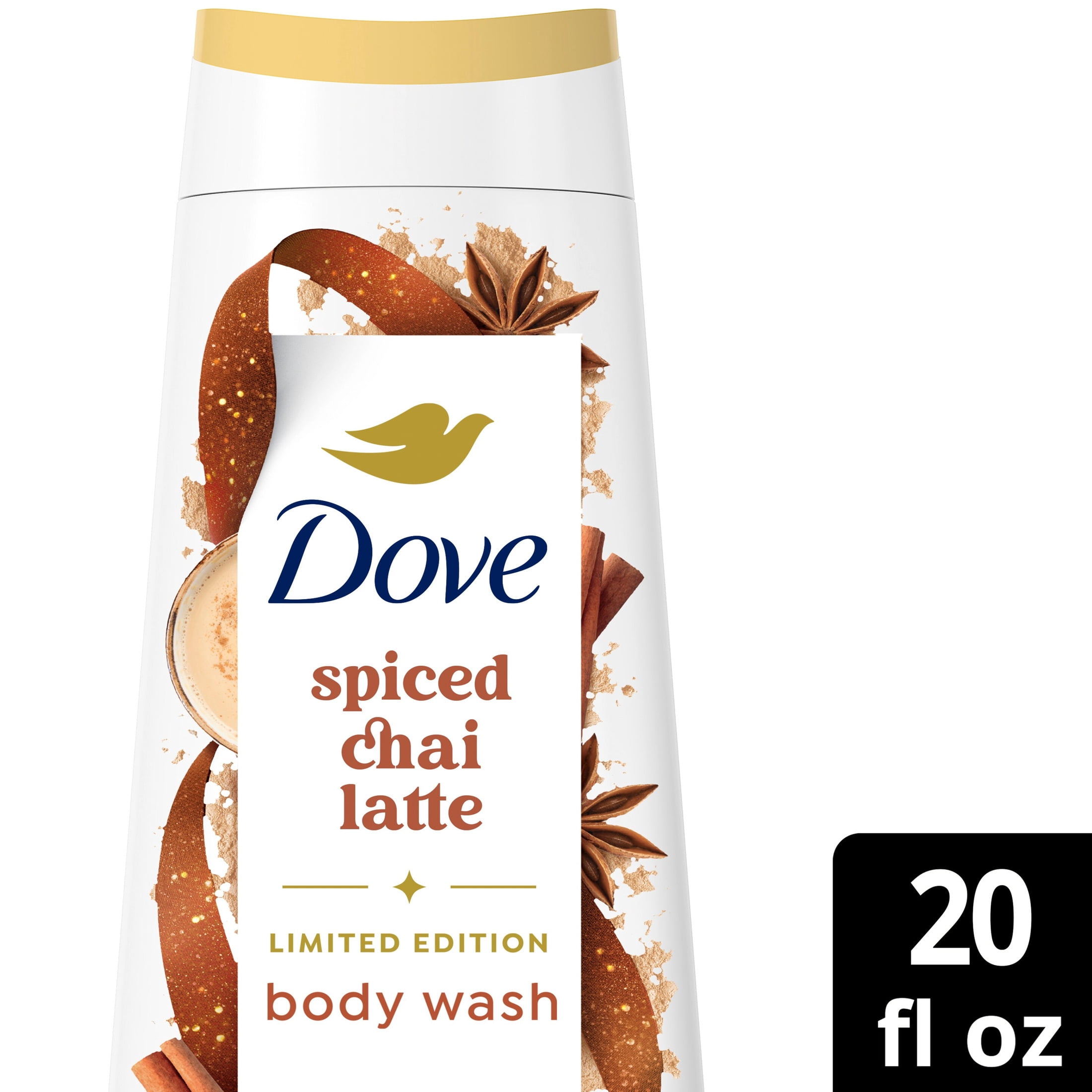 Dove Limited Edition Holiday Treats Body Wash For Deep Nourishment Spiced Chai Latte ,20 fl oz