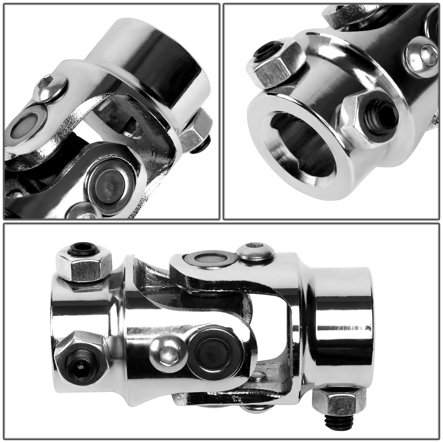 Universal 3.2" Length 38 Degree Working Angel 13/16"-36 Spline X 3/4" DD Stainless Steel Single Steering Shaft U-Joint