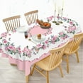 thumbnail image 6 of Pink Oval Tablecloth, Rose Flower Printed Tablecloth, Spring Summer Waterproof Floral Tablecloth 60x102inch, Suitable for Indoor and Outdoor, Holiday Kitchen Restaurant and Party, 6 of 6
